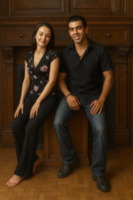 a man and a woman sitting next to each other