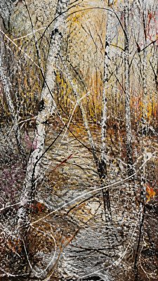 a serene birch forest in soft morning light, no people, no text