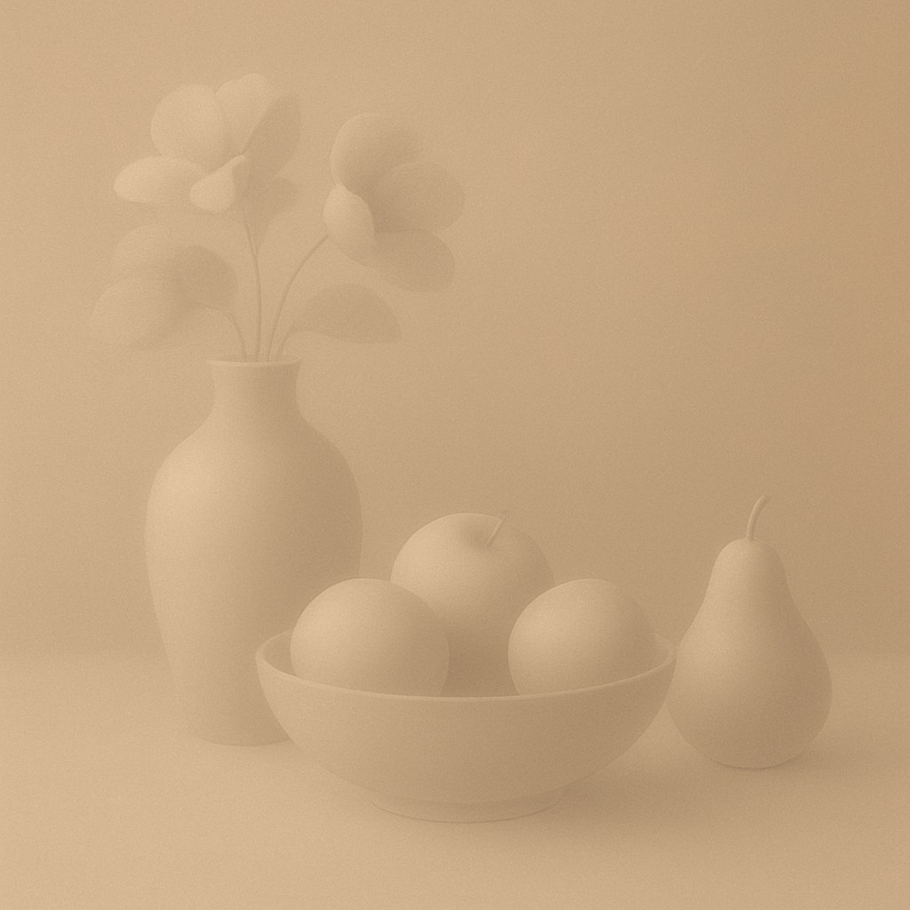 still life arrangement of fruits and flowers