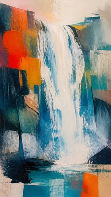 towering waterfall cascading down a cliff