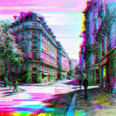 Glitch Art Style Style Transfer Example