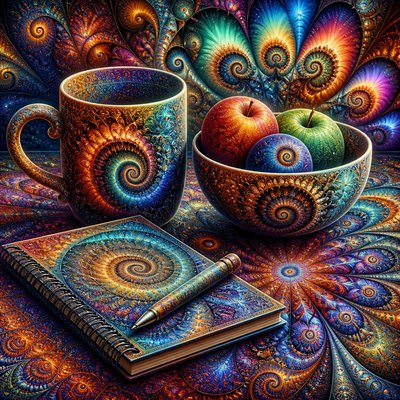 still life with everyday objects — Fractal Art Style