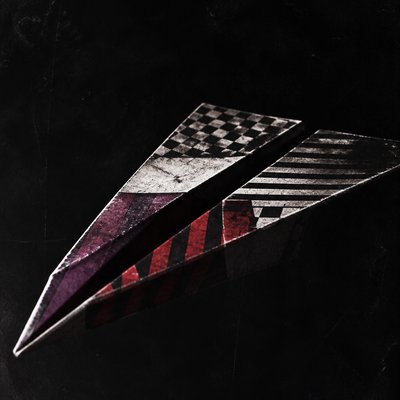 a paper plane, clean minimal composition on a plain background, no text