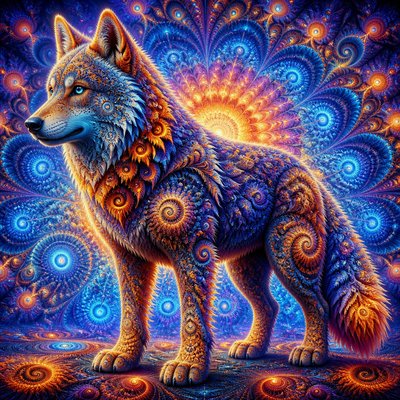 animal standing in natural pose — Fractal Art Style
