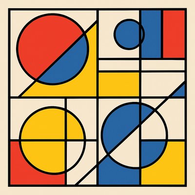 Bauhaus Geometric Art Style Transfer Example