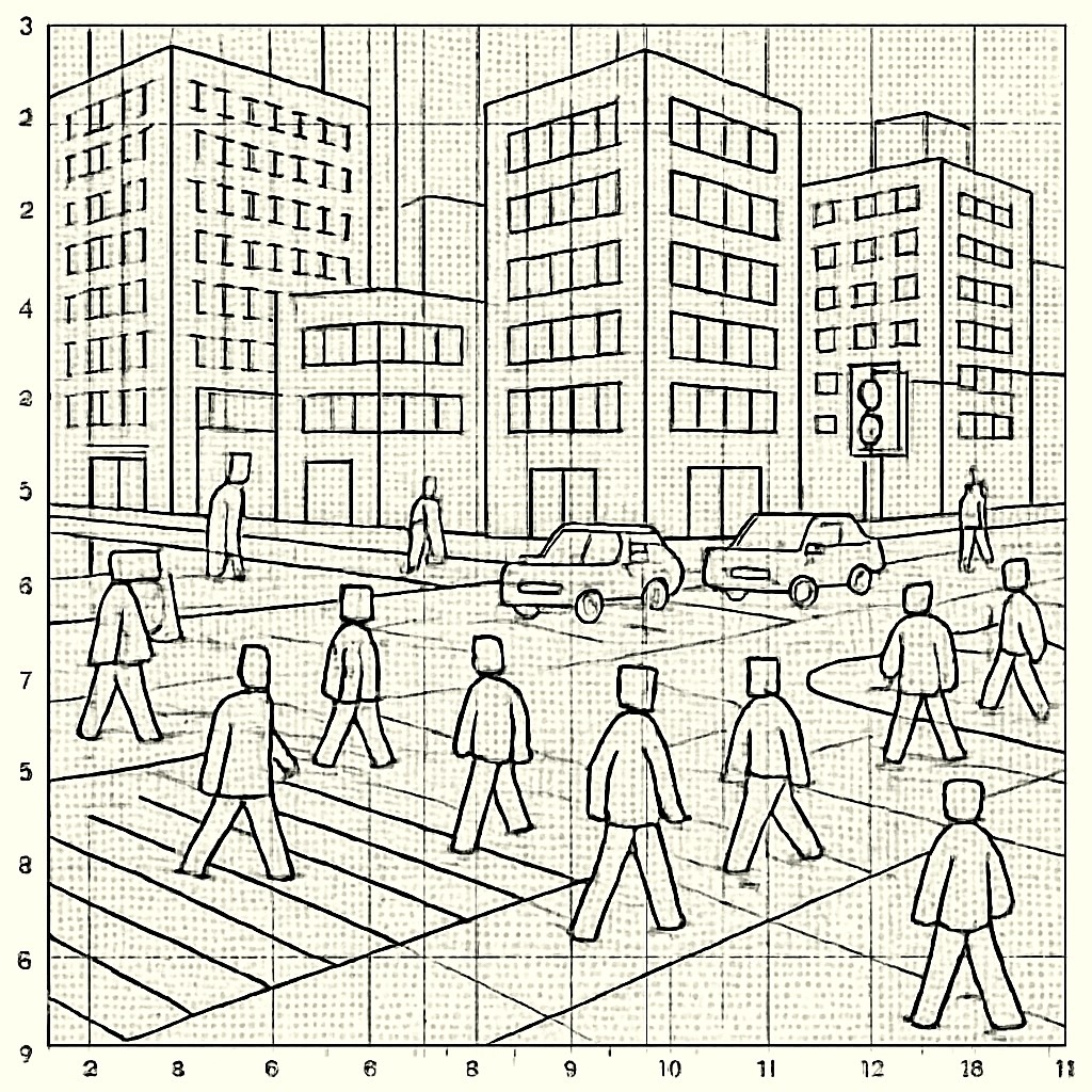 urban street with city activity