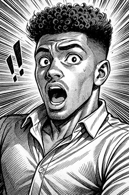 a man with a surprised look on his face