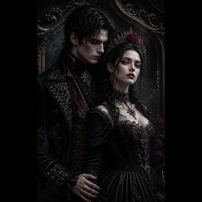 portrait of two people together — Gothic Fashion Design