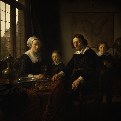 still life with everyday objects — Amsterdam Golden Age Art Style