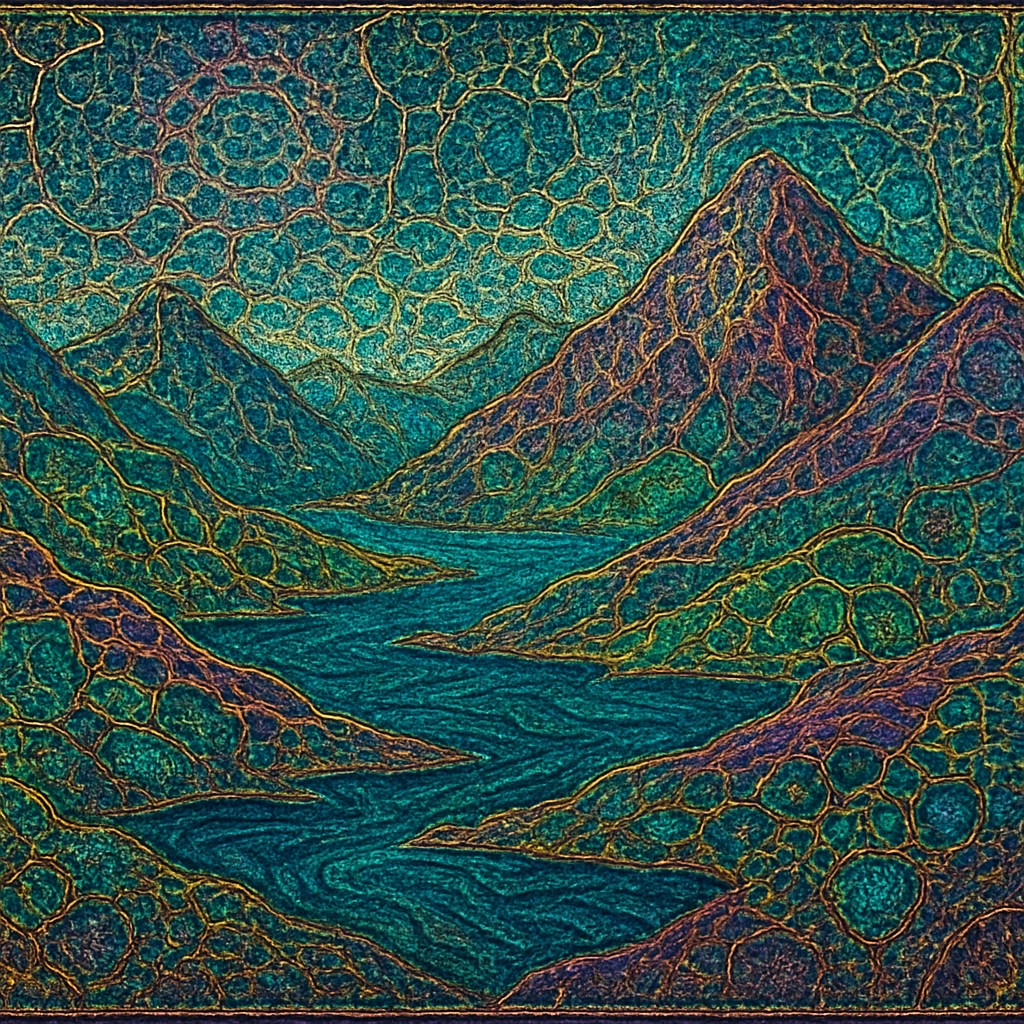 serene landscape with mountains and water