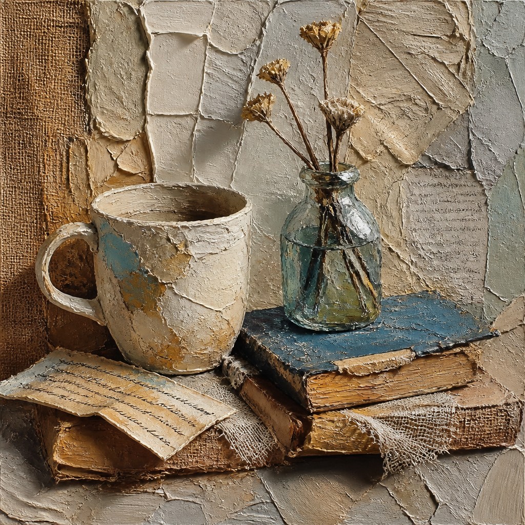 still life with everyday objects — Actual Texture Art Style