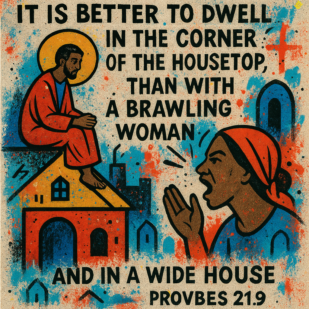 It is better to dwell in the corner of the housetop, than with a brawling woman and in a wide house.