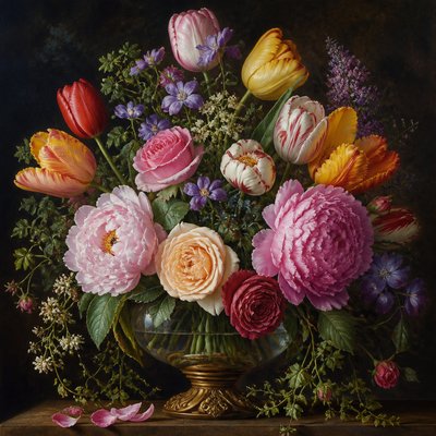 house with front view — Flower Painting Art Style