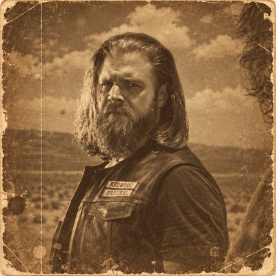an old photo of a man with long hair and a beard