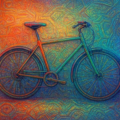 bicyle resting against a wall