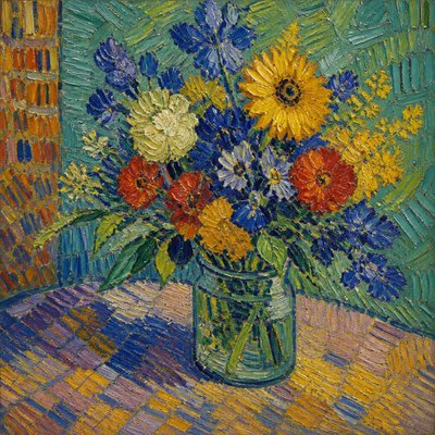 bouquet of flowers in a glass vase