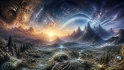 sweeping panoramic landscape with a dramatic sky