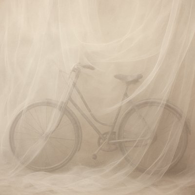 bicyle resting against a wall