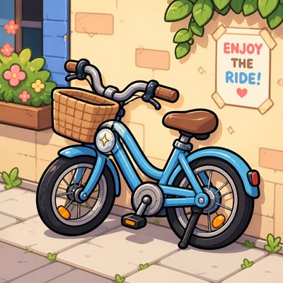 bicyle resting against a wall