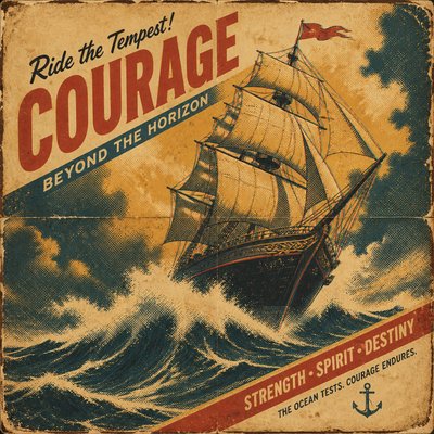 sailing ship on a stormy sea