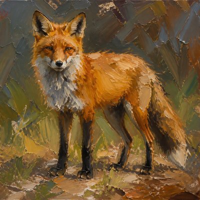 animal standing in natural pose — Alla Prima Painting Style