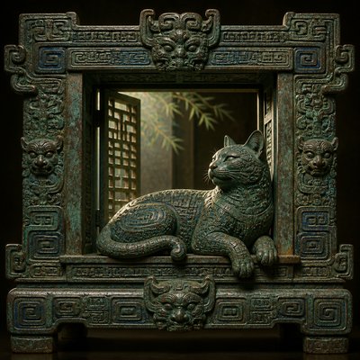 a cat lounging in a sunlit window