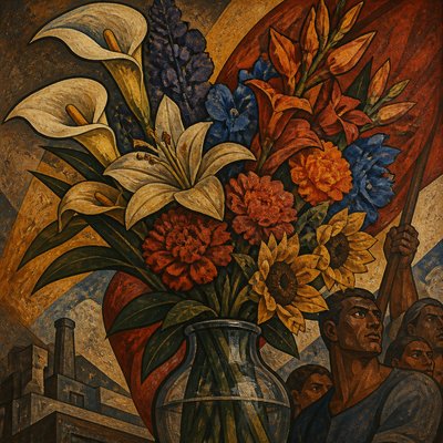 bouquet of flowers in a glass vase