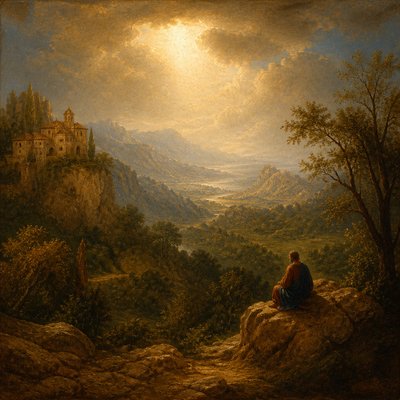 wide landscape with natural scenery — Renaissance Religious Art
