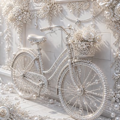 bicyle resting against a wall — Bridal Jewelry Design