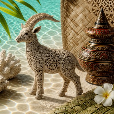 animal standing in natural pose — Maldivian Art Style