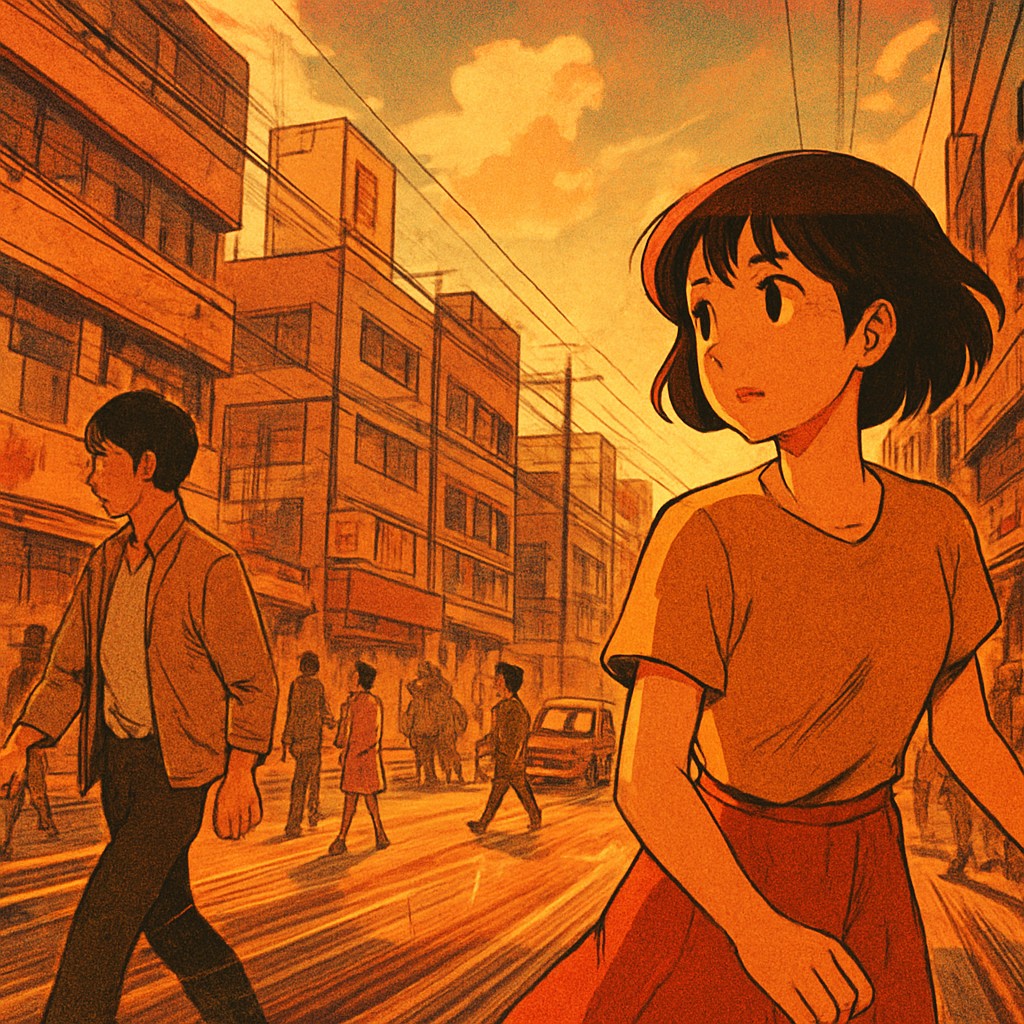 urban street with city activity