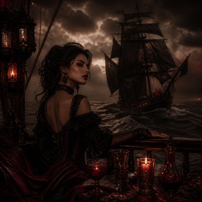sailing ship on a stormy sea