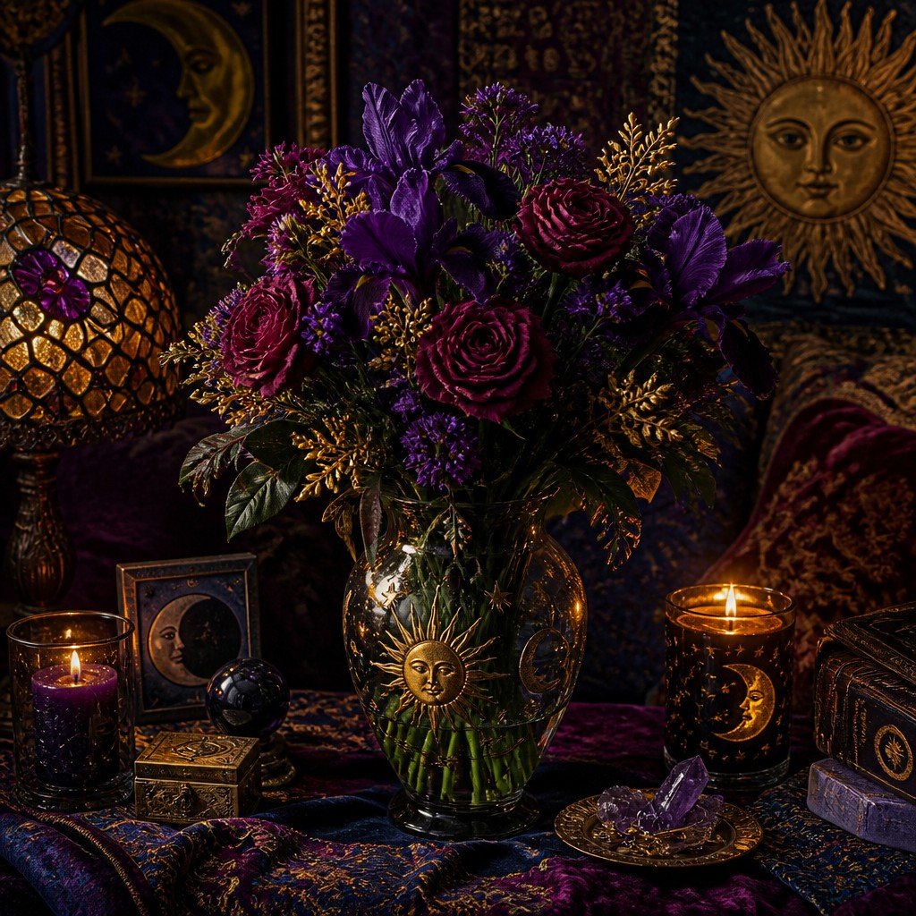 bouquet of flowers in a glass vase — Whimsigoth Aesthetic