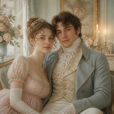 portrait of two people together — Regencycore Aesthetic