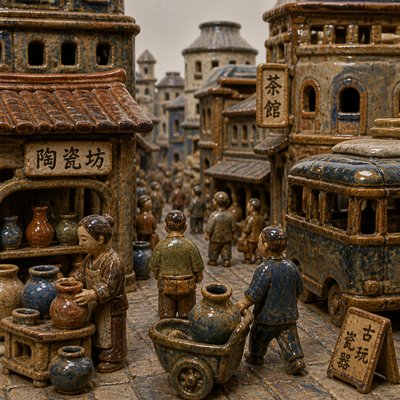 urban street with city activity