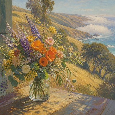 bouquet of flowers in a glass vase
