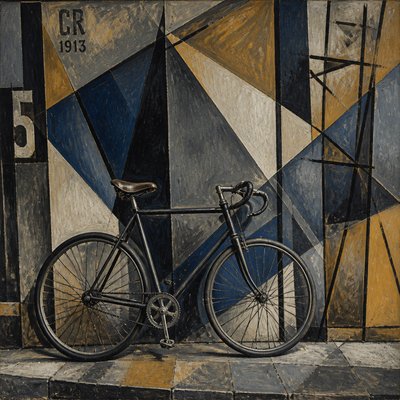bicyle resting against a wall — Modernism Art Style
