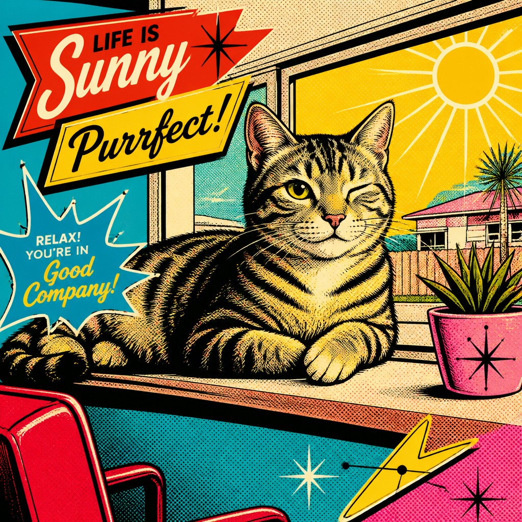 a cat lounging in a sunlit window