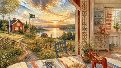 sweeping panoramic landscape with a dramatic sky