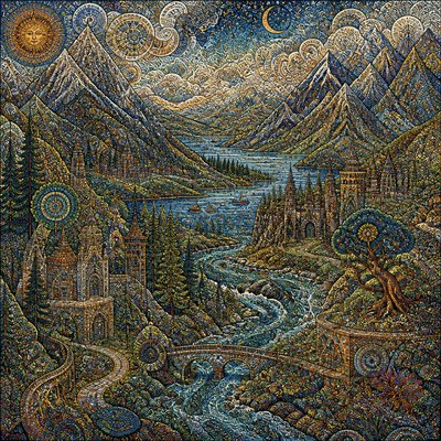 wide landscape with natural scenery — Complexity Art Style