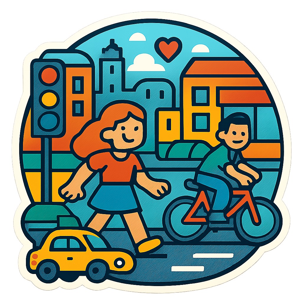 urban street with city activity