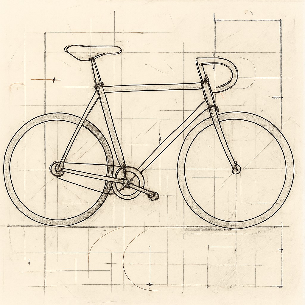 bicyle resting against a wall
