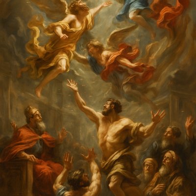 angels and heavenly powers above earthly kings and Sanhedrin