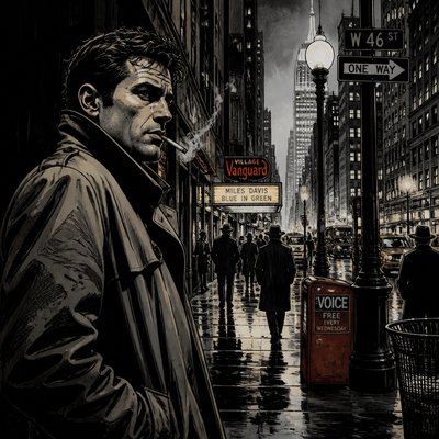 urban street with city activity — Graphic Novel Art