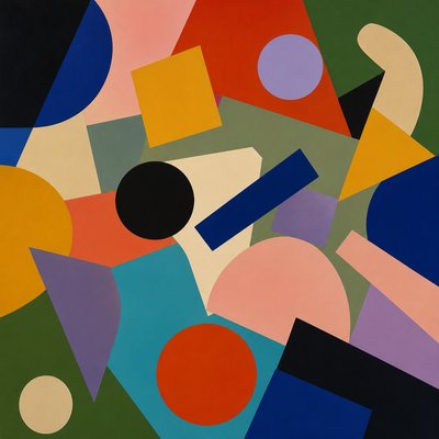 still life with everyday objects — Abstract Shapes Art Style