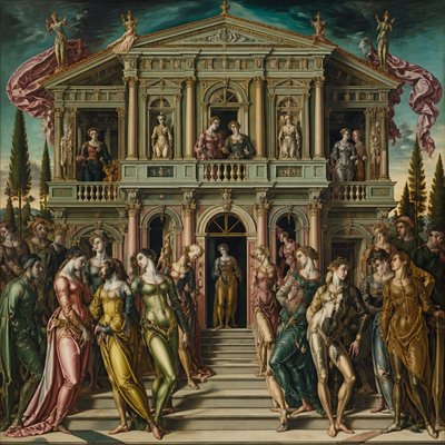 house with front view — Mannerism Art Style