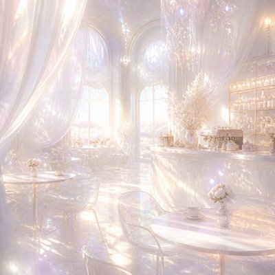 cozy cafe interior with warm lighting
