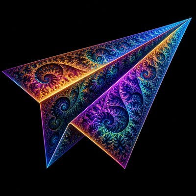 a paper plane, clean minimal composition on a plain background, no text