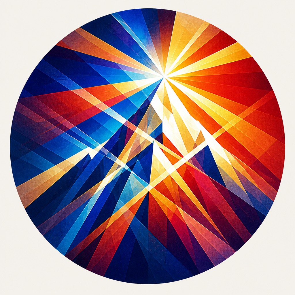an emblem of a mountain peak inside a circle, simple bold shapes on a plain background, no text or lettering