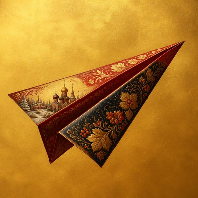 a paper plane, clean minimal composition on a plain background, no text